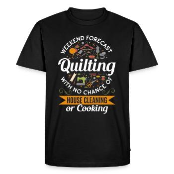 Prévisions du week-end : Quilting sans chance de maison - T-shirt Premium bio Homme - noir - Devant - Nico (187cm)