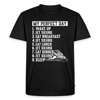 Jet Ski My Perfect Day Jet Ski Day Plan Jet Skiing - Men's Premium Organic T-Shirt - black - Front - Nico (187cm)