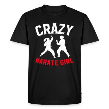 Crazy Karate Girl Karate Fighter - Men's Premium Organic T-Shirt - black - Front - Nico (187cm)
