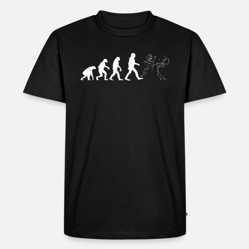 Funny Karate Evolution - Männer Premium Bio T-Shirt - Schwarz