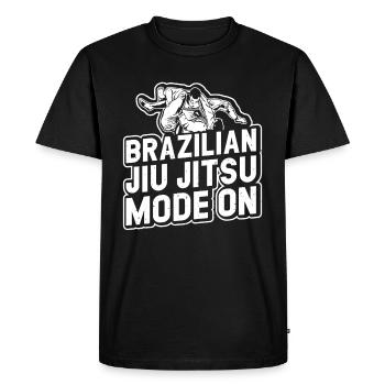 Brazilian Jiu Jitsu Mode On - Funny Brazilian Jiu - Men's Premium Organic T-Shirt - black - Front - Nico (187cm)