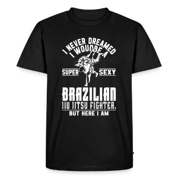 Jiu Jitsu Arts Martiaux - Jiu Brésilien super sexy - T-shirt Premium bio Homme - noir - Devant - Nico (187cm)