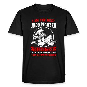 Drôle de dicton de judo - Je suis le meilleur combattant de judo - T-shirt Premium bio Homme - noir - Devant - Nico (187cm)