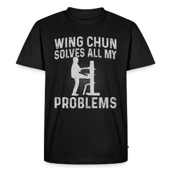 Le Wing Chun résout tous mes problèmes - Wing Chun Marti - T-shirt Premium bio Homme - noir - Devant - Nico (187cm)