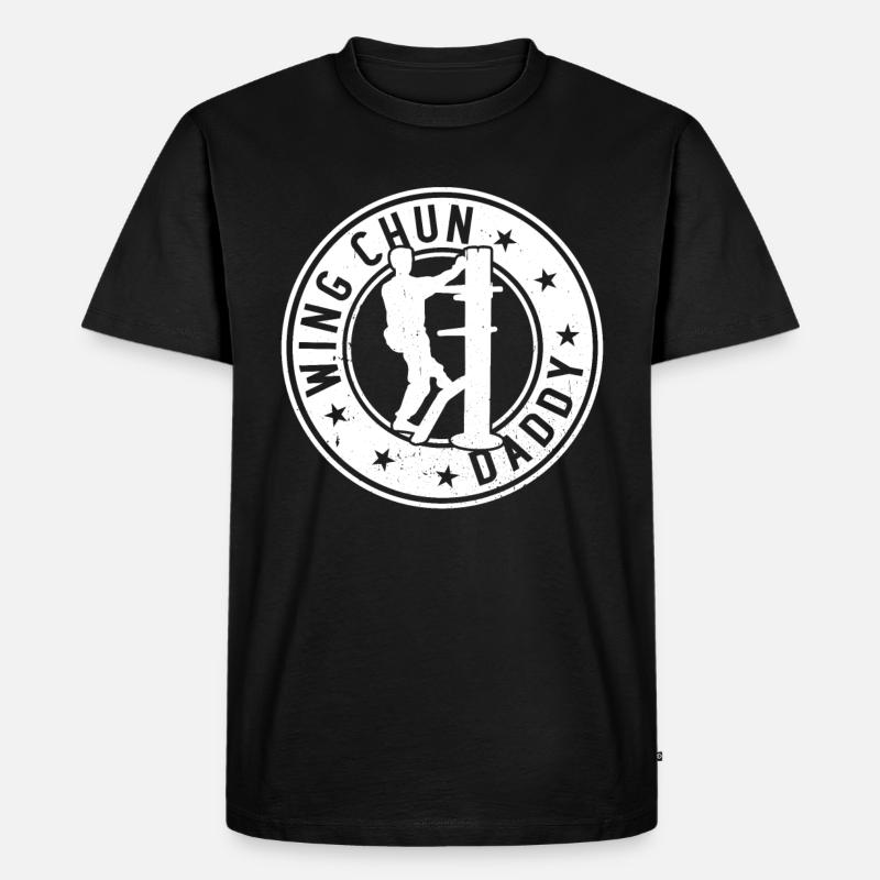 Wing Chun Daddy Wing Chun - Männer Premium Bio T-Shirt - Schwarz