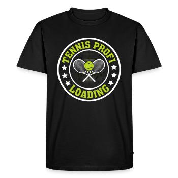 Tennis profi loading - Tennis Profi Joueur de tennis - T-shirt Premium bio Homme - noir - Devant - Nico (187cm)