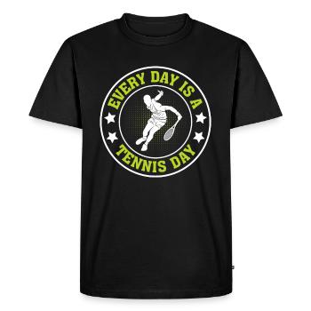 Chaque jour est une journée de tennis - Tennis Lover Tennis Pl - T-shirt Premium bio Homme - noir - Devant - Nico (187cm)