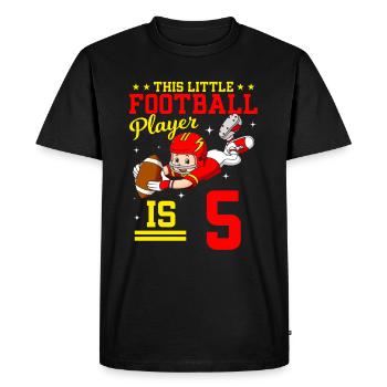 5ème anniversaire Joueur de football - T-shirt Premium bio Homme - noir - Devant - Nico (187cm)