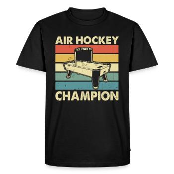 Air Hockey Champion - Joueur de Air Hockey Air Hockey - T-shirt Premium bio Homme - noir - Devant - Nico (187cm)