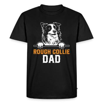 Rough Collie Papa Rough Collie Amoureux des chiens Daddy Roug - T-shirt Premium bio Homme - noir - Devant - Nico (187cm)