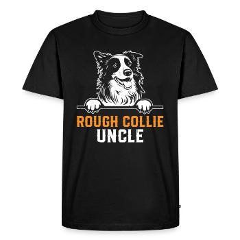 Rough Collie Amoureux des chiens Oncle Rough Collie Oncle - T-shirt Premium bio Homme - noir - Devant - Nico (187cm)