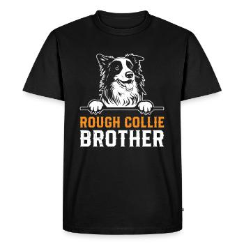 Rough Collie Amoureux des chiens Frère Rough Collie Brothe - T-shirt Premium bio Homme - noir - Devant - Nico (187cm)