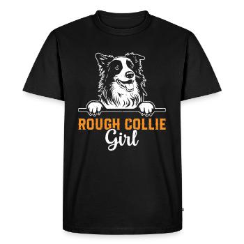 Amateur de chiens Rough Collie - Rough Collie Girl - T-shirt Premium bio Homme - noir - Devant - Nico (187cm)