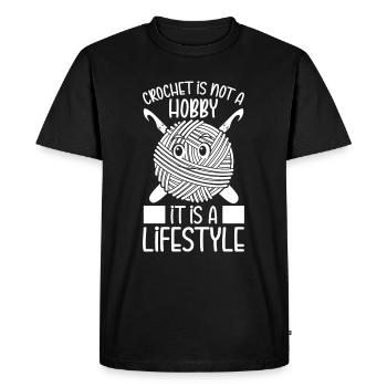 Crochet is not a hobby it is a lifestyle - Crochet - Men's Premium Organic T-Shirt - black - Front - Nico (187cm)