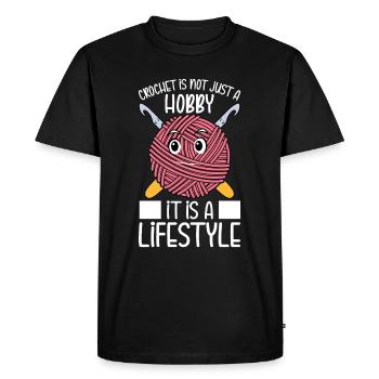 Le crochet n’est pas seulement un passe-temps, c’est un style de vie - Cr - T-shirt Premium bio Homme - noir - Devant - Nico (187cm)