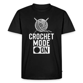 Crochet Mode On - Crochet Crocheting - Men's Premium Organic T-Shirt - black - Front - Nico (187cm)