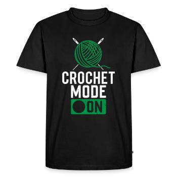 Crochet Mode On - Crocheting Crocheter - Men's Premium Organic T-Shirt - black - Front - Nico (187cm)