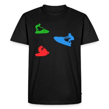 Jet Ski Silhouette Jet Skiing Jet Ski Silhouettes - Men's Premium Organic T-Shirt - black - Front - Nico (187cm)