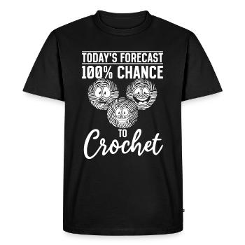 Crochet Lover - Les prévisions du jour 100 % de chances de Cr - T-shirt Premium bio Homme - noir - Devant - Nico (187cm)