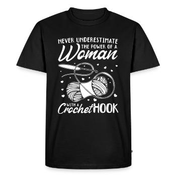 Ne sous-estimez jamais le pouvoir d’une femme avec un cr - T-shirt Premium bio Homme - noir - Devant - Nico (187cm)