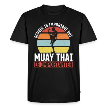 L’école est importante mais Muay Thai Kids Muay Thai F - T-shirt Premium bio Homme - noir - Devant - Nico (187cm)
