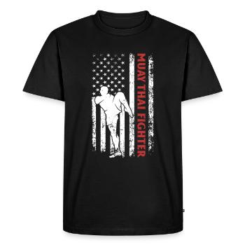 Muay Thai Combat Muay Thai Combattant Muay Thai US - T-shirt Premium bio Homme - noir - Devant - Nico (187cm)
