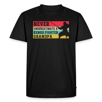 Never underestimate a Kendo Fighter grandpa Kendo - Men's Premium Organic T-Shirt - black - Front - Nico (187cm)