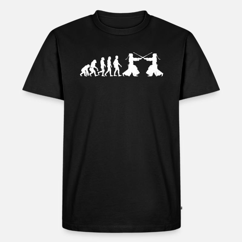 Kendo Fighter Kendo Evolution - Männer Premium Bio T-Shirt - Schwarz