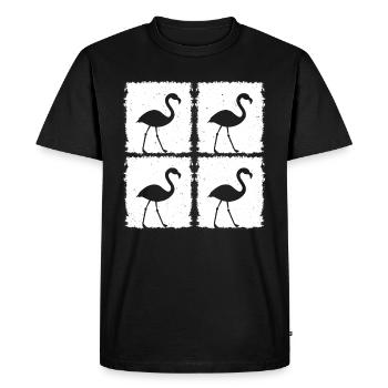 Flamant rose Flamingo Oiseau Flamingo Rose - T-shirt Premium bio Homme - noir - Devant - Nico (187cm)