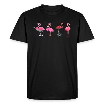 Flamants roses de fête Flamants roses drôles - T-shirt Premium bio Homme - noir - Devant - Nico (187cm)