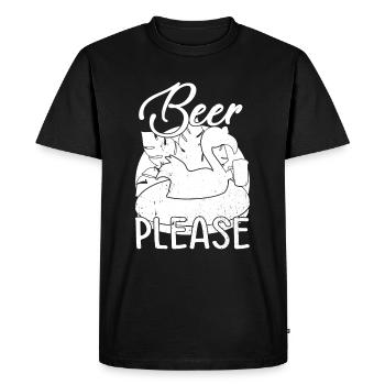 Fête Flamingo Bière s’il vous plaît Funny Flamingo - T-shirt Premium bio Homme - noir - Devant - Nico (187cm)