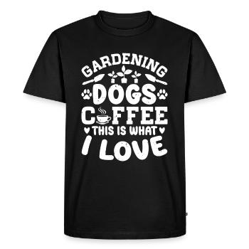 Café pour chiens de jardinage C'est ce que j'aime - - T-shirt Premium bio Homme - noir - Devant - Nico (187cm)