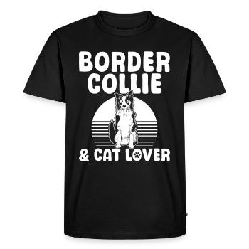Border Collie & Cat Lover - Border Collie Chien - T-shirt Premium bio Homme - noir - Devant - Nico (187cm)