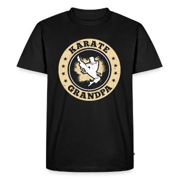 Fighting Karate Grandpa Karate Fighter - Men's Premium Organic T-Shirt - black - Front - Nico (187cm)