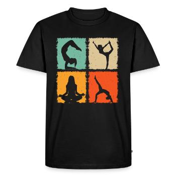 Yoga Méditation Yoga Lover Yoga Silhouette - T-shirt Premium bio Homme - noir - Devant - Nico (187cm)