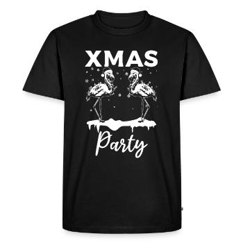 Pink Flamingo Xmas Party Flamingo - Men's Premium Organic T-Shirt - black - Front - Nico (187cm)