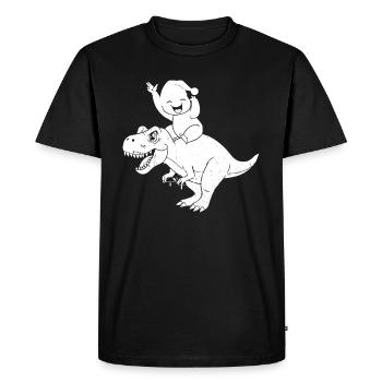 Noël Drôle Dinosaure Mignon Paresseux Dino - T-shirt Premium bio Homme - noir - Devant - Nico (187cm)