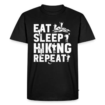 Eat Sleep Hiking Repeat - Mountain Hiking Lover - Men's Premium Organic T-Shirt - black - Front - Nico (187cm)