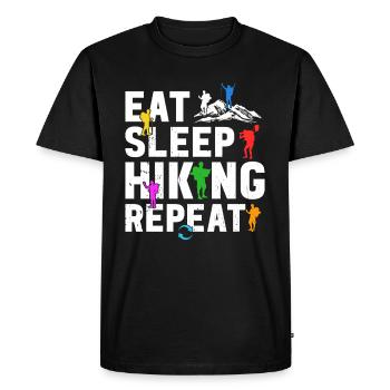 Eat Sleep Hiking Repeat - Adventure Hiking Lover - Men's Premium Organic T-Shirt - black - Front - Nico (187cm)