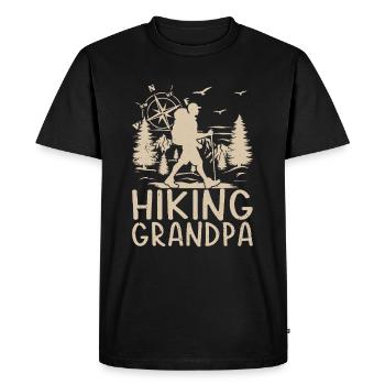 Randonnée Papi Randonnée Lover Randonnée en montagne - T-shirt Premium bio Homme - noir - Devant - Nico (187cm)