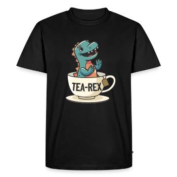 Drôle de dinosaure Tea-Rex Dinosaure - T-shirt Premium bio Homme - noir - Devant - Nico (187cm)