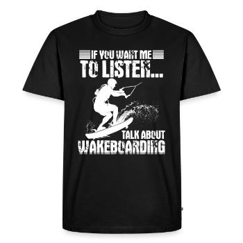Si vous voulez que je vous écoute... Parler - T-shirt Premium bio Homme - noir - Devant - Nico (187cm)