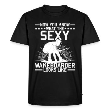 Vous savez maintenant à quoi ressemble le wakeboarder sexy - T-shirt Premium bio Homme - noir - Devant - Nico (187cm)