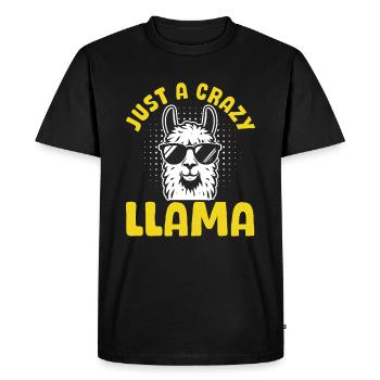 Drôle de lama amoureux de l’alpaga fermier - Juste un fou - T-shirt Premium bio Homme - noir - Devant - Nico (187cm)