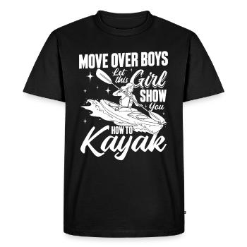 Déplacez-vous les garçons, laissez cette fille vous montrer comment faire du kayak - T-shirt Premium bio Homme - noir - Devant - Nico (187cm)