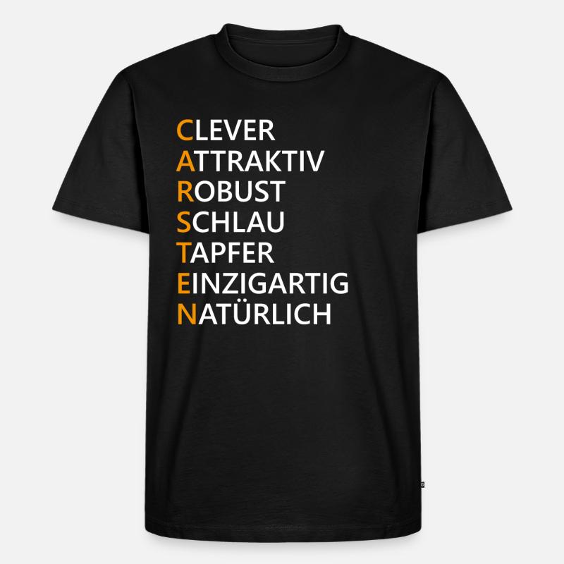 Carsten Name Geschenk - Männer Premium Bio T-Shirt - Schwarz