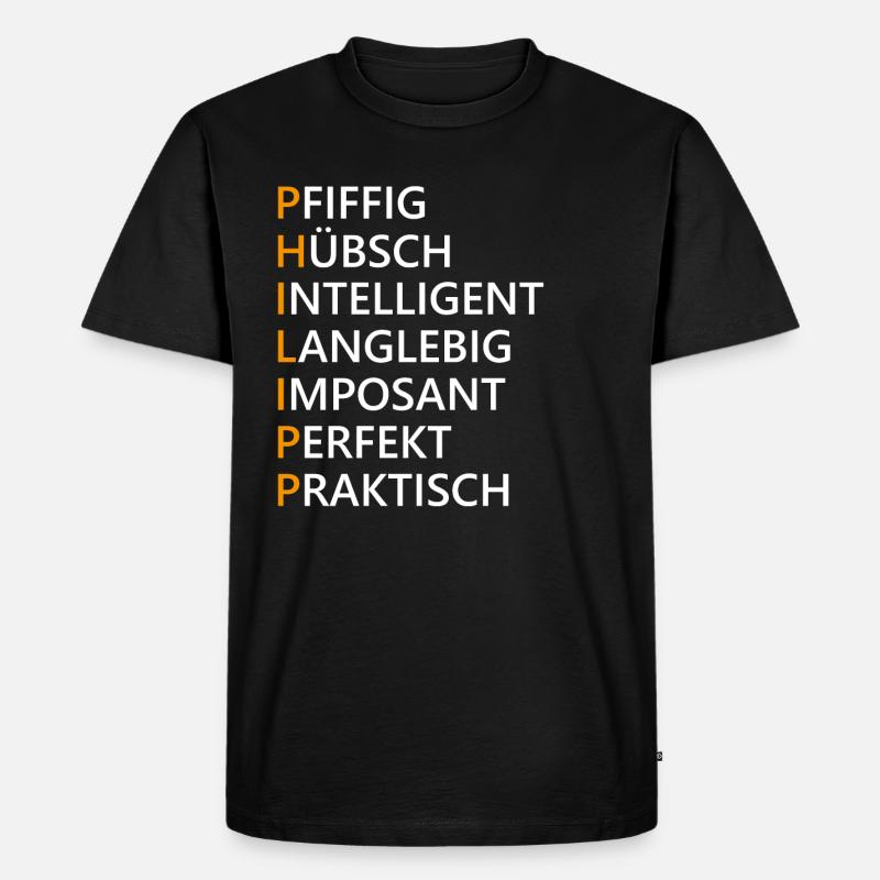 Philipp - Männer Premium Bio T-Shirt - Schwarz
