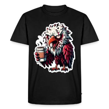 Vultures as morning grouches before the 1st coffee - Men's Premium Organic T-Shirt - black - Front - Nico (187cm)