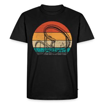 Roller Coaster Adrenaline Amusement Park Gift - Men's Premium Organic T-Shirt - black - Front - Nico (187cm)
