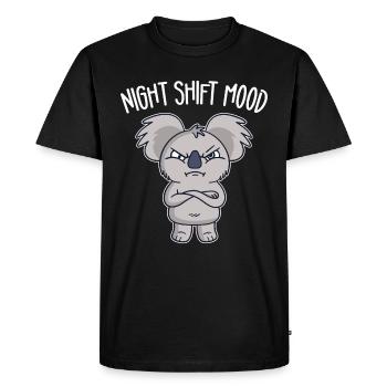 Koala Koala Bear Shift Worker Night Shift - Men's Premium Organic T-Shirt - black - Front - Nico (187cm)